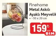 Finehome Metal Askılı Ayaklı Meyvelik 30x30 cm Finehome Metal Askılı Ayaklı Meyvelik 30x30 cm