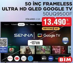 Senna 50 İNÇ FRAMELESS ULTRA HD QLED GOOGLE TV 50UQ9500F Akıllı Televizyon Senna 50 İNÇ FRAMELESS ULTRA HD QLED GOOGLE TV 50UQ9500F Akıllı Televizyon