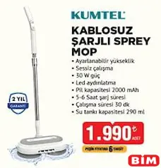Kumtel Kablosuz Şarjlı Sprey Mop Kumtel Kablosuz Şarjlı Sprey Mop