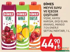 Dimes Meyve Suyu ve İçecek Çeşitleri 1 L Dimes Meyve Suyu ve İçecek Çeşitleri 1 L