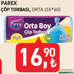 Parex Çöğ Torbası Orta 15'li Parex Çöğ Torbası Orta 15'li