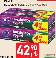 Parex Buzdolabı Poşeti Orta 4 Al 3 Öde Parex Buzdolabı Poşeti Orta 4 Al 3 Öde
