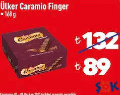 Ülker Caramio Finger Çikolata 168 g Ülker Caramio Finger Çikolata 168 g