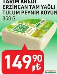 Tarım Kredi Erzincan Tam Yağlı Tulum Peynir Koyun 350 g - Koop Market kampanyası Tarım Kredi Erzincan Tam Yağlı Tulum Peynir Koyun 350 g - Koop Market'te sadece 149,90 TL