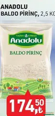 Tarım Kredi Anadolu Baldo Pirinç 2,5 kg - Koop Market kampanyası Tarım Kredi Anadolu Baldo Pirinç 2,5 kg - Koop Market'te sadece 174,50 TL