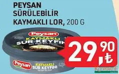 Peysan Sürülebilir Kaymaklı Lor 200 g - Koop Market kampanyası Peysan Sürülebilir Kaymaklı Lor 200 g - Koop Market'te sadece 29,90 TL