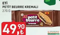 Eti Petit Beurre Kremalı Bisküvi 270 g - Koop Market kampanyası Eti Petit Beurre Kremalı Bisküvi 270 g - Koop Market'te sadece 49,90 TL