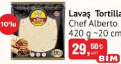 Chef Alberto Lavaş Tortilla 420 g 20 cm - BİM'de 29,50 TL