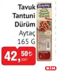 Aytaç Tavuk Tantuni Dürüm 165 g - BİM'de 42,50 TL