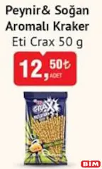 Eti Crax Peynir Soğan Aromalı Kraker 50 g - BİM'de 12,50 TL