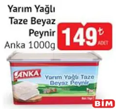 Anka Yarım Yağlı Taze Beyaz Peynir 1000 g - BİM'de 149,00 TL