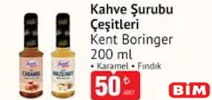 Kent Boringer Kahve Şurubu Çeşitleri 200 ml - BİM'de 50,00 TL