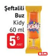 Kidy Şeftalili Buz 60 ml - BİM'de 5,00 TL