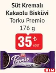Torku Premio Süt Kremalı Kakaolu Bisküvi 176 g - BİM'de 35,00 TL