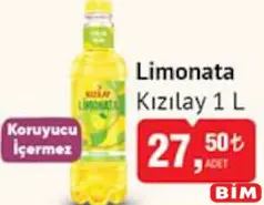 Kızılay Limonata 1 L - BİM'de 27,50 TL