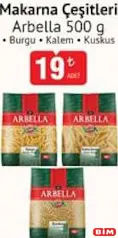 Arbella Makarna 500 gr - BİM'de 19,00 TL
