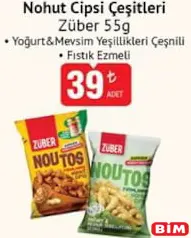Züber Nohut Cipsi Çeşitleri 55 g - BİM'de 39,00 TL