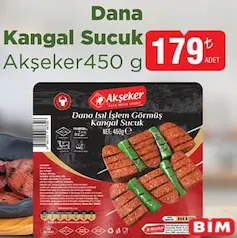 Akşeker Dana Kangal Sucuk 450 g - BİM'de 179,00 TL