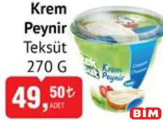 Teksüt Krem Peynir 270 g - BİM'de 49,50 TL