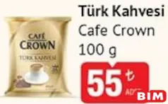 Cafe Crown Türk Kahvesi 100 g - BİM'de 55,00 TL