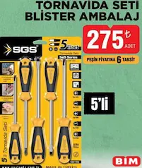Sgs Tornavida Seti Blister Ambalaj 5'li - BİM'de 275,00 TL
