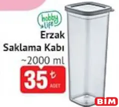 Hobby Life Erzak Saklama Kabı 2000 ml Hobby Life Erzak Saklama Kabı 2000 ml - BİM'de 35,00 TL