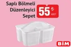 Saplı Bölmeli Düzenleyici Sepet Saplı Bölmeli Düzenleyici Sepet - BİM'de 55,00 TL