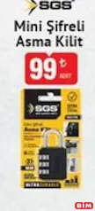 Sgs Mini Şifreli Asma Kilit Sgs Mini Şifreli Asma Kilit - BİM'de 99,00 TL
