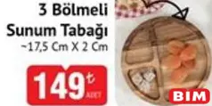Benante 3 Bölmeli Sunum Tabağı 17,5x2 cm Benante 3 Bölmeli Sunum Tabağı 17,5x2 cm - BİM'de 149,00 TL