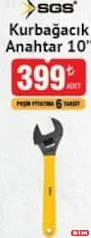 Sgs Kurbağacık Anahtar 10 inç Sgs Kurbağacık Anahtar 10 inç - BİM'de 399,00 TL