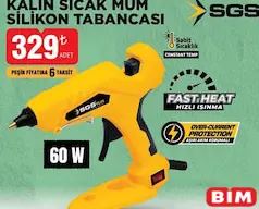 Sgs Kalın Sıcak Mum Silikon Tabancası 60 W Sgs Kalın Sıcak Mum Silikon Tabancası 60 W - BİM'de 329,00 TL