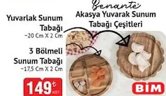 Benante Yuvarlak Sunum Tabağı 20x2 cm Benante Yuvarlak Sunum Tabağı 20x2 cm - BİM'de 149,00 TL