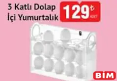 3 Katlı Dolap İçi Yumurtalık 3 Katlı Dolap İçi Yumurtalık - BİM'de 129,00 TL
