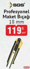 Sgs Profesyonel Maket Bıçağı 18 mm Sgs Profesyonel Maket Bıçağı 18 mm - BİM'de 119,00 TL