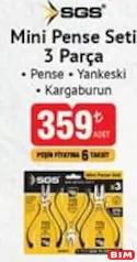 Sgs Mini Pense Seti 3 Parça Sgs Mini Pense Seti 3 Parça - BİM'de 359,00 TL