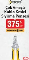 Sgs Çok Amaçlı Kablo Kesici Sıyırma Pensesi Sgs Çok Amaçlı Kablo Kesici Sıyırma Pensesi - BİM'de 375,00 TL