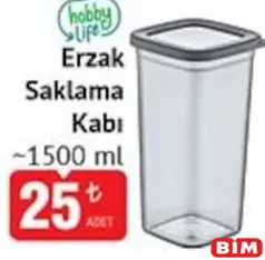 Hobby Life Erzak Saklama Kabı 1500 ml Hobby Life Erzak Saklama Kabı 1500 ml - BİM'de 25,00 TL