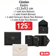 Kadın Cüzdan 11.5 x 9.5 cm Kadın Cüzdan 11.5 x 9.5 cm - BİM'de 125,00 TL