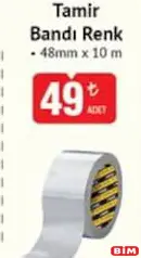 Sgs Tamir Bandı Renk 48 mm x 10 m Sgs Tamir Bandı Renk 48 mm x 10 m - BİM'de 49,00 TL