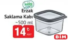 Hobby Life Erzak Saklama Kabı 500 ml Hobby Life Erzak Saklama Kabı 500 ml - BİM'de 14,00 TL