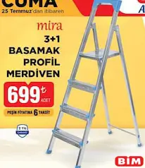 Mira 3+1 Basamak Profil Merdiven Mira 3+1 Basamak Profil Merdiven - BİM'de 699,00 TL