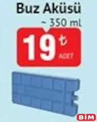Buz Aküsü 350 ml Buz Aküsü 350 ml - BİM'de 19,00 TL