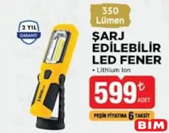 Sgs Şarj Edilebilir Led Fener 350 Lümen Sgs Şarj Edilebilir Led Fener 350 Lümen - BİM'de 599,00 TL
