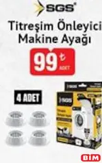 Sgs Titreşim Önleyici Makine Ayağı 4 Adet Sgs Titreşim Önleyici Makine Ayağı 4 Adet - BİM'de 99,00 TL