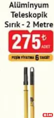 Sgs Alüminyum Teleskopik Sırık 2 metre Sgs Alüminyum Teleskopik Sırık 2 metre - BİM'de 275,00 TL