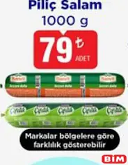 Piliç Salam 1000 g Piliç Salam 1000 g - BİM'de 79,00 TL