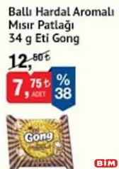 Eti Gong Ballı Hardal Aromalı Mısır Patlağı 34 g Eti Gong Ballı Hardal Aromalı Mısır Patlağı 34 g - BİM'de 7,75 TL