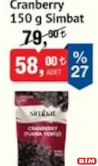Simbat Cranberry 150 g Simbat Cranberry 150 g - BİM'de 58,00 TL