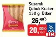 Ülker Susamlı Çubuk Kraker 150 g Ülker Susamlı Çubuk Kraker 150 g - BİM'de 20,00 TL