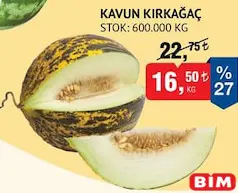 Kavun Kg Kavun Kg - BİM'de 16,50 TL